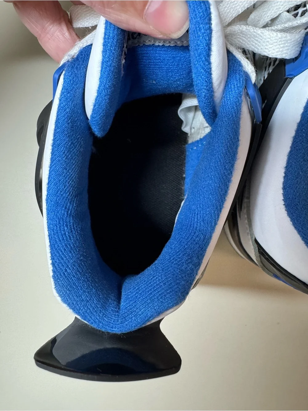 Jordan Kids White and Blue Retro Basketball Sneakers